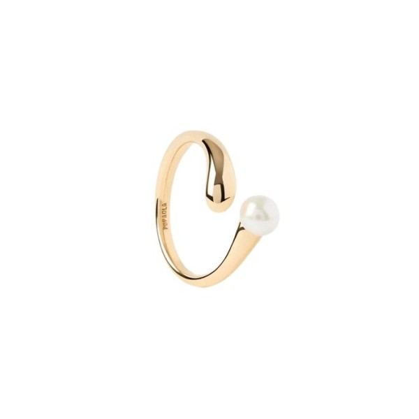 Anillo PdPaola La Perla Plata Baño Oro y Perla