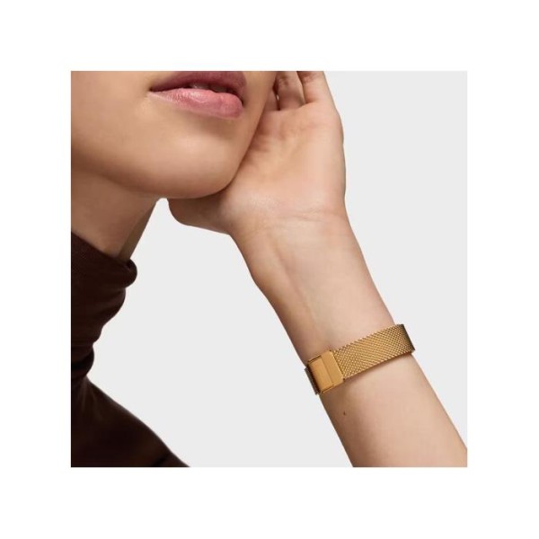 RELOJ DIGITAL CON BRAZALETE DE ACERO DORADO D-LOGO MINI