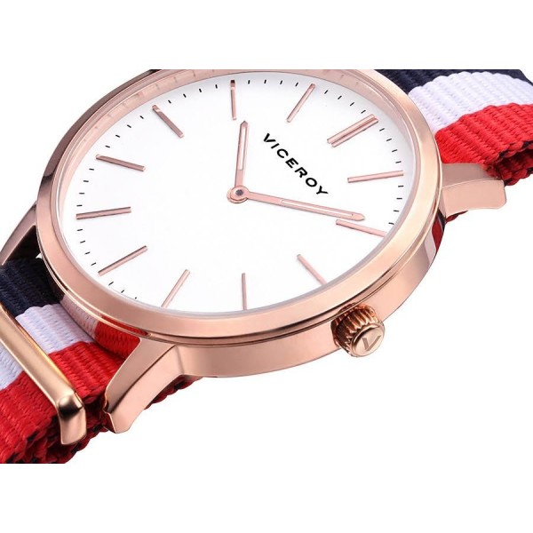 Viceroy watch with steel case and tri-color nylon strap