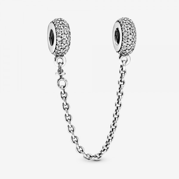 Sparkling Pavé Safety Chain Charm