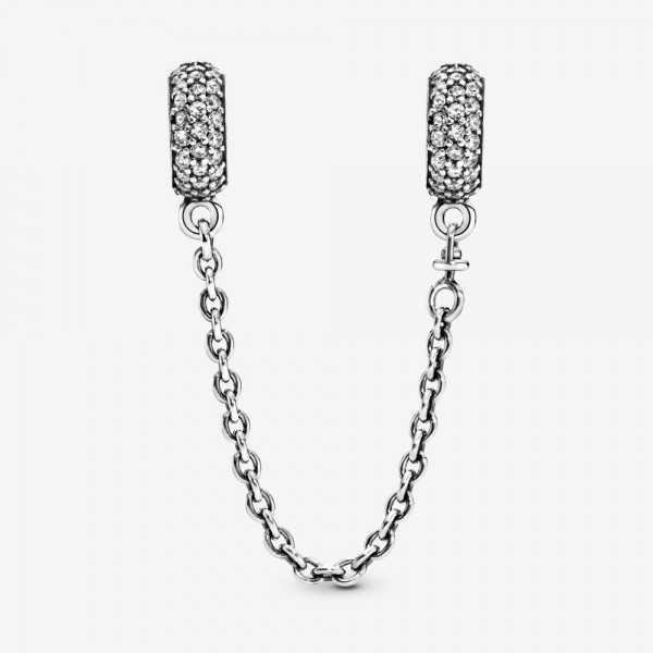 Sparkling Pavé Safety Chain Charm