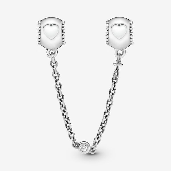 Embossed Hearts Safety Chain Charm