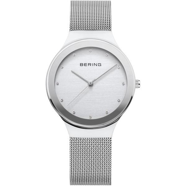 Classic mesh watch and Swarovski Elements silver bezel