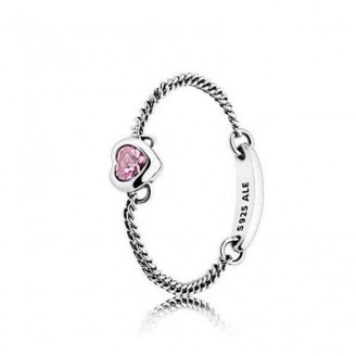 Silver ring Pink Spiritual Heart