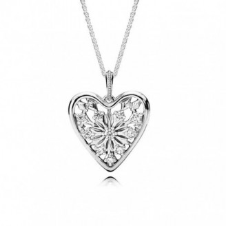 Winter Heart silver necklace