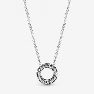 Pandora Logo Pavé Circle Collier Necklace