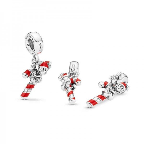 Silver pendant charm Mickey and Candy Stick