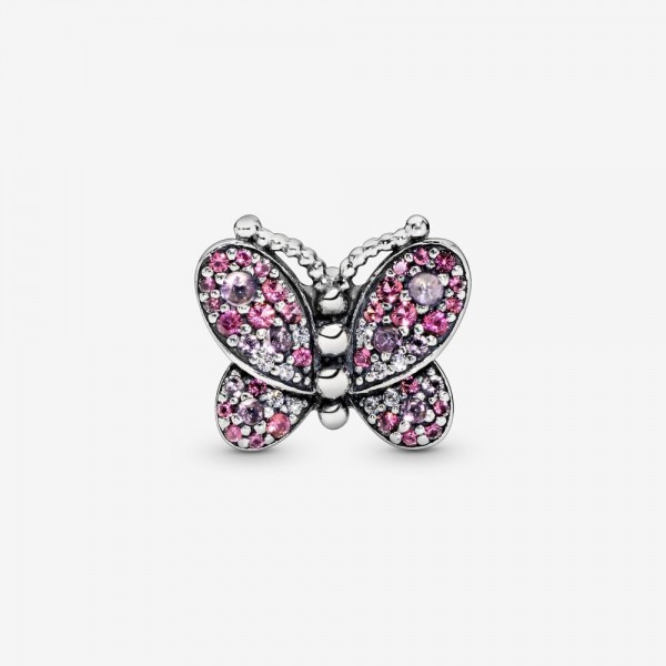 Pink Pavé Butterfly Charm