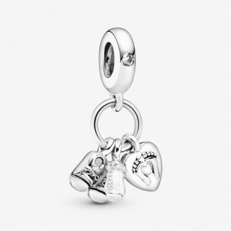 Baby Bottle & Shoes Dangle Charm