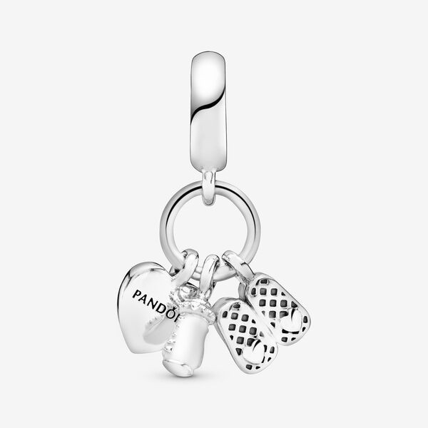 Baby Bottle & Shoes Dangle Charm