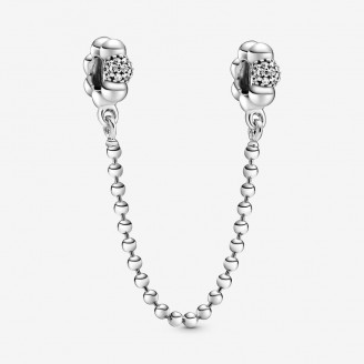 Beads & Pavé Safety Chain Charm