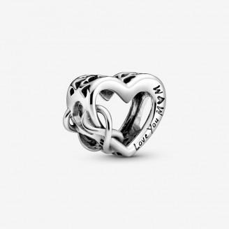 Charm en plata de ley Love You Mum Corazón Inifinito