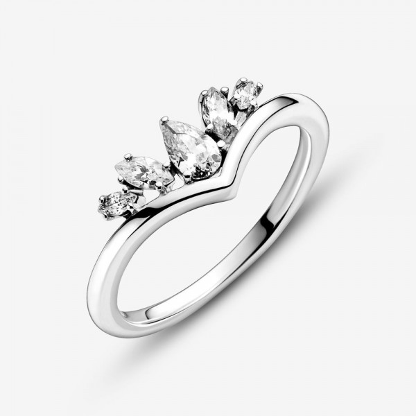 Sparkling Pear & Marquise Wishbone Ring