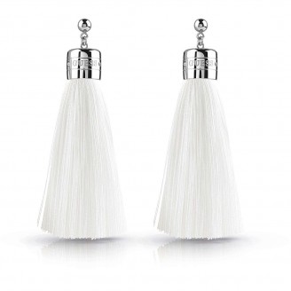Guess vibes white fringed earrings