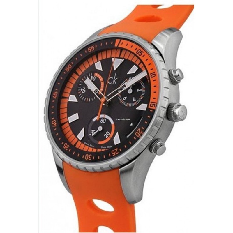 Calvin Klein chronograph orange watch