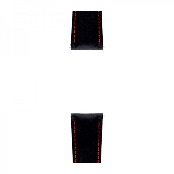 Leather Race Black & Red Strap