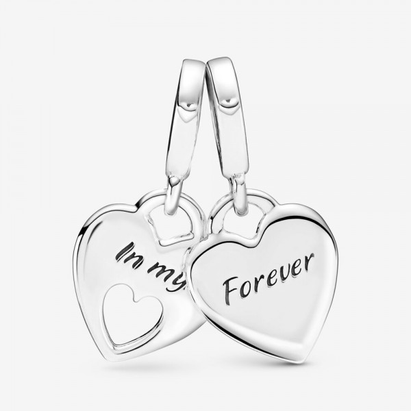 Double Heart Split Dangle Charm